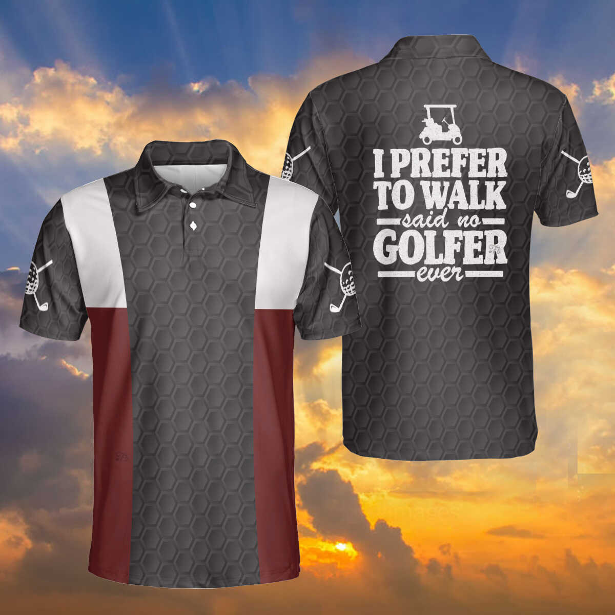 Petthouse | Golf Polo Shirt Golf Logo I Prefer To Walk Said No Golfer Ever Polo Shirt Unisex Golfer