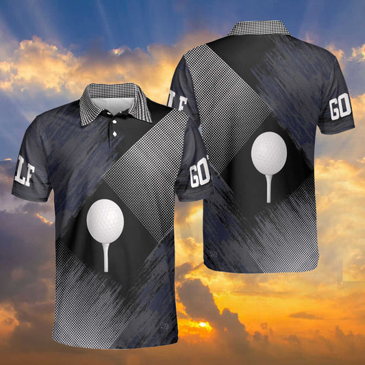 Petthouse | Golf Ball Polo Shirt, Golf Polo Shirts, Golf Geometric Polo Shirt, Golf Player Gift