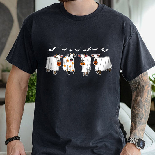 Petthouse | Halloween Cow Shirt, Ghost Cow Shirt, Funny Cow Shirt, Spooky Cow Halloween Shirt