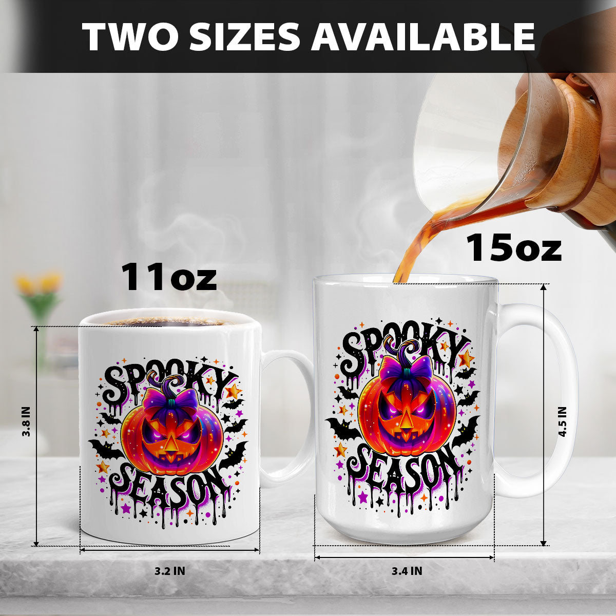 Petthouse | Spooky Season Halloween 3d Inflated Mug, Retro Halloween Mug, Pumpkin Coffee Mug