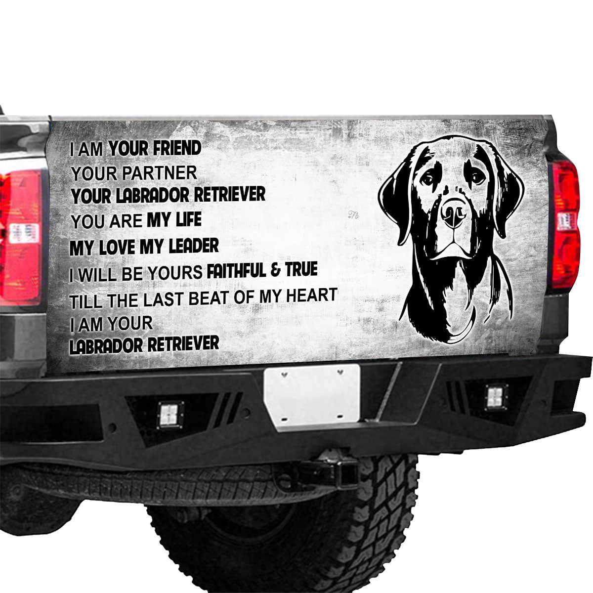 Petthouse | Golden Labrador Tailgate Mural Dog Dad Graphic Wraps I Am Your Friend Your Partner Tailgate Wrap