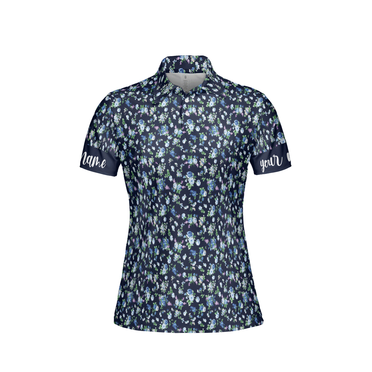 Petthouse | Customized Golfer Gift Flowers Pattern All Over Women's Polo Shirt Floral Style Golfing