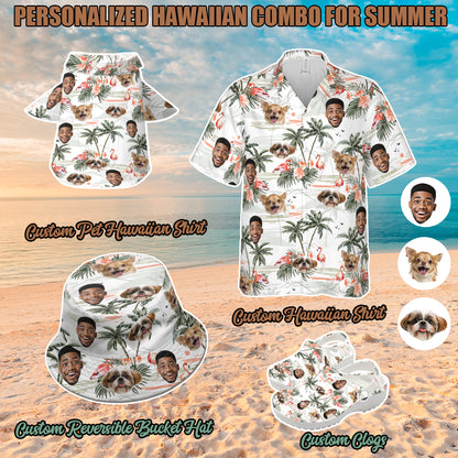 Petthouse | Custom Hawaiian Shirt With Face For Men, Funny Tropical Floral Summer Button Down