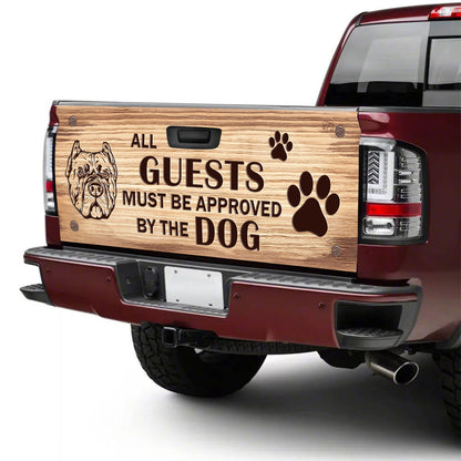 Petthouse | All Guests Must Be Approved By The Dogs Tailgate Wrap Pitbull Dog Tailgate Wraps