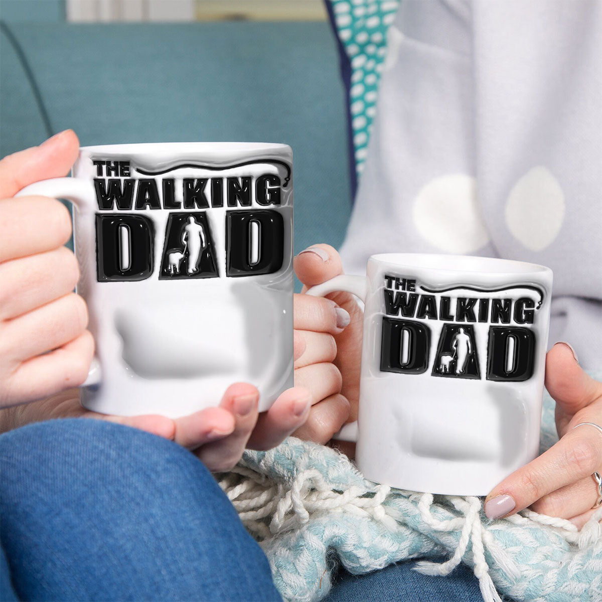 Petthouse | Custom The Walking Dad 3d Inflated Effect Mug, Walking With My Dad Dog Gift Dog Lovers