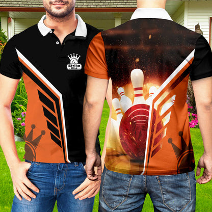 Petthouse | Bowling Polo Shirt, Bowling Strike King Polo Shirt, Bowling Ball Fire Polo Shirt