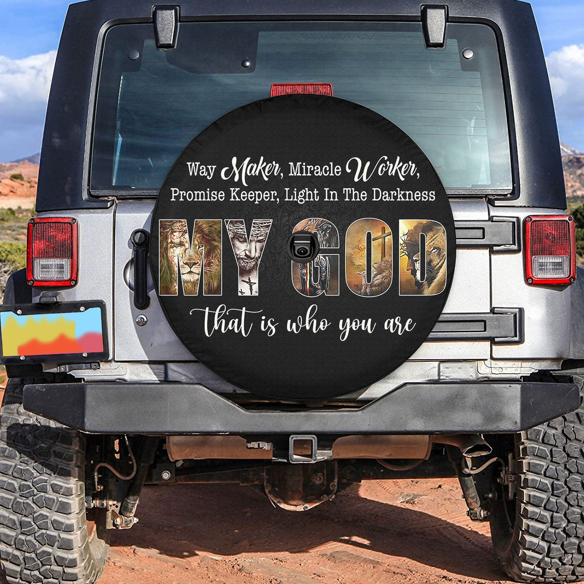 Petthouse | Lion Of Judah Spare Wheel Cover Jesus Christian Way Maker Spare Tire Cover, Car Decor