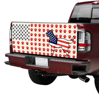 Petthouse | Golden Retriever Tailgate Vinyl Wrap American Flag Rear Window Decals For Trucks Pet Paws