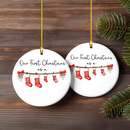 Petthouse | Personalised First Christmas As A Family Ornament, Baby First Christmas Tree Ornament, 1st Xmas