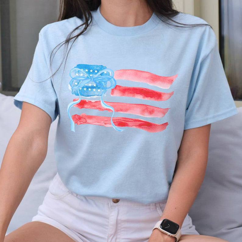 Petthouse | 4th Of July Shirt, American Flag Shirt, Retro 4th Of July Shirt, Coquette Bow