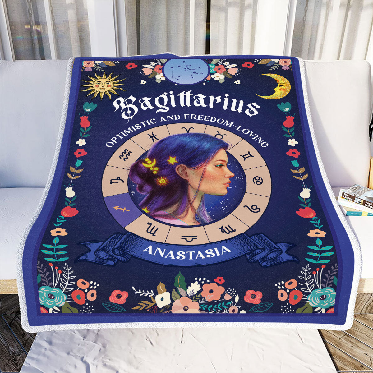 Petthouse | Customized Astrology Fleece Blanket To Daughter, Fire Sign Characteristics Cozy Blanket To Girlfriend