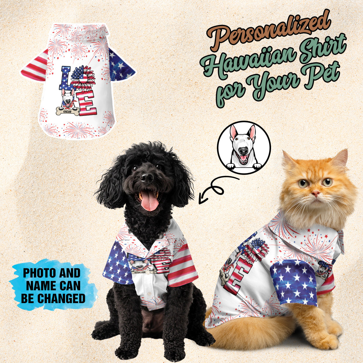 Petthouse | Personalized Dog Lover Hawaiian Shirt, 4th Of July Independence Day, Gift Pet Lovers