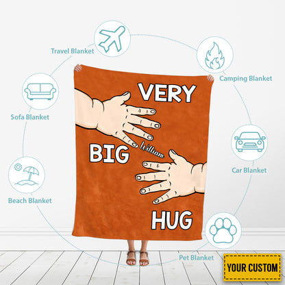 Petthouse | Customized Unique Father's Day Fleece Blanket, Very Big Hug Sherpa Blanket, Stepfather Newlywed Gift