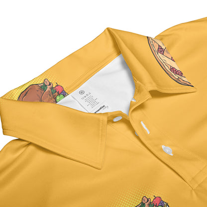 Petthouse | Personalized Name Berry Pie And Fried Turkey Happy Thanksgiving Polo Shirt Gift For Family Celebration