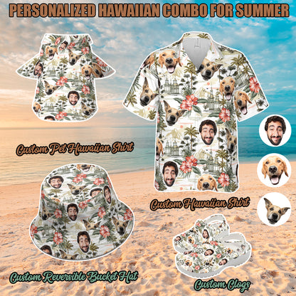 Petthouse | Personalize Face Tropical Flower Hawaiian Shirt, Funny Summer Party, Gift For Family