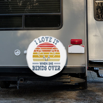 Petthouse | Fishing Spare Tire Cover, I Love It When She Bends Over, Fishing Accessory, Retro Car Tire Cover, Fishing Gift
