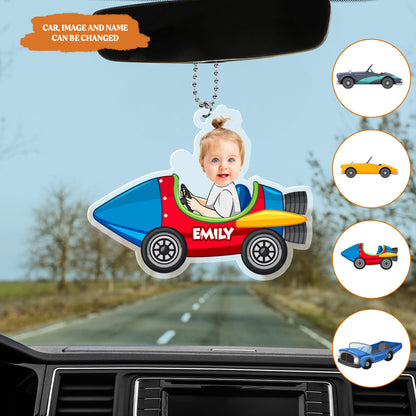 Petthouse | Customized Photo Kids Hanging Car, Ornament For Grandpa, Father New Dad Gift, Gift For Him