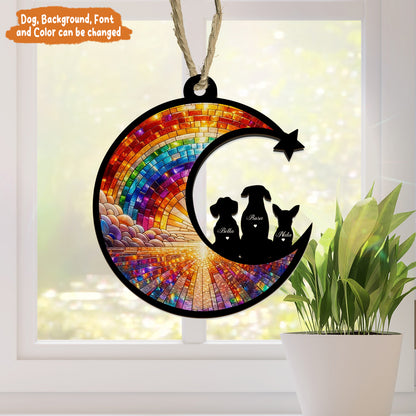 Petthouse | Custom Dog Loss Sympathy, Dog Memorial Suncatcher, Dog Rainbow Bridge, Pet Remembrance Gift