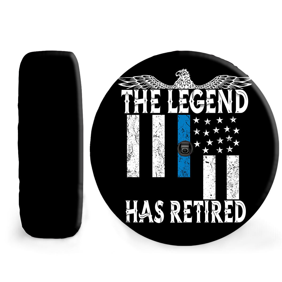 Petthouse | Customized Name Retired Police Officer The Legend Retired Spare Tire Cover American Police Trailer