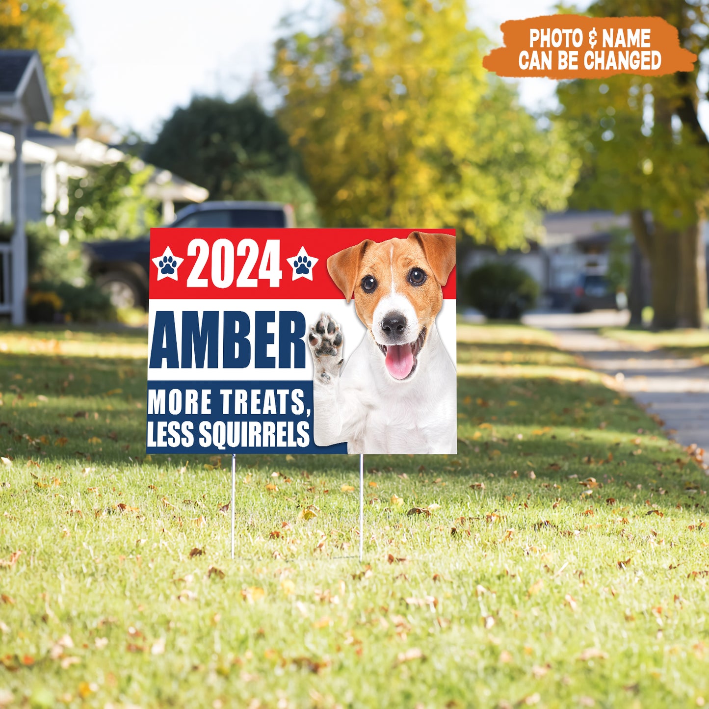 Petthouse | Personalized Yard Sign, Gift For Dog Lovers, Funny America Dog 2024, Custom Photo Yard Sign