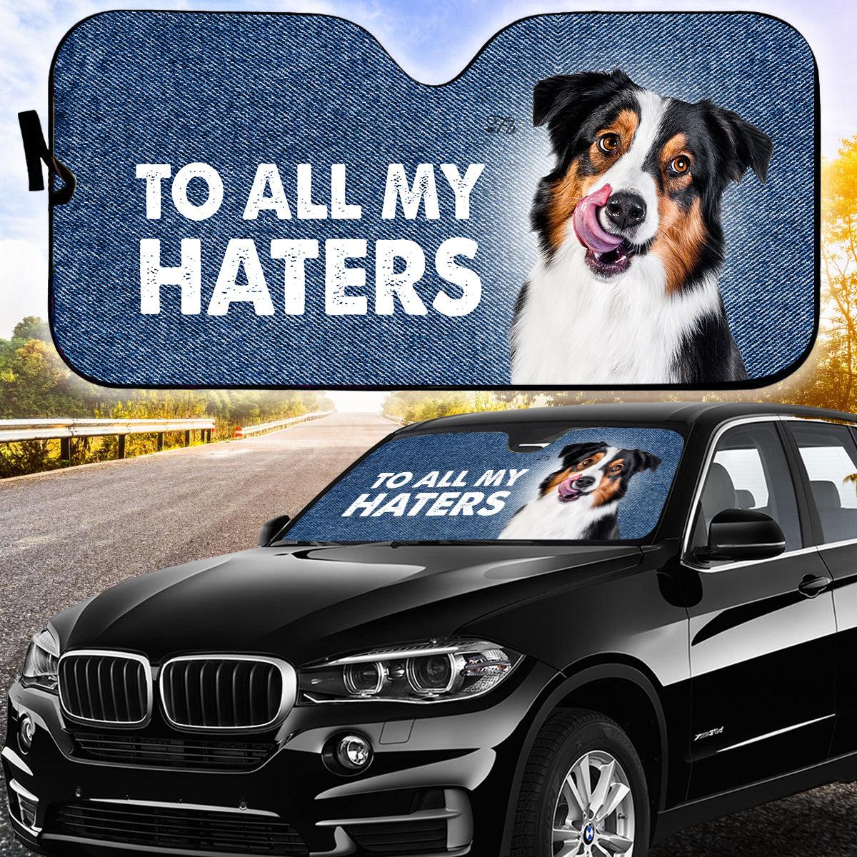 Petthouse | Australian Shepherd To All My Haters Sunshade Funny Dog Lovers Gift Best Gift For Fathers Day