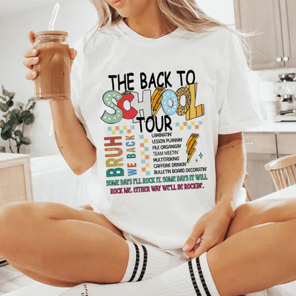 Petthouse | The Back To School Tour Shirt, Bruh We Back T Shirt, Teacher T Shirt, School Doodles