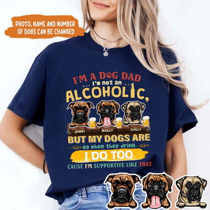 Petthouse | Personalized Funny Dog Dad Beer Shirt, I'm Dog Dad I'm Not Alcoholic Shirt, Father's Day