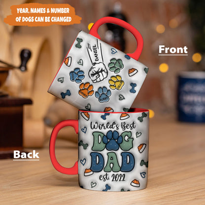 Petthouse | Personalized Dog Human Fist Bump Gift For Dog Dad 3d Inflated Effect Printed Mug