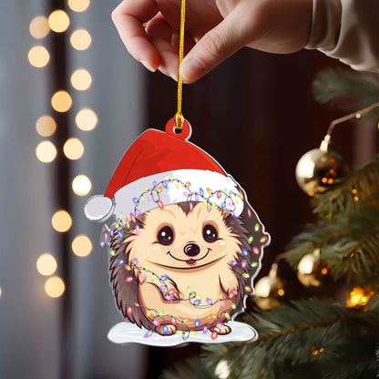 Petthouse | Hedgehog Christmas Ornament, Xmas Acrylic Ornament, Christmas Tree Decor, Gift For Family