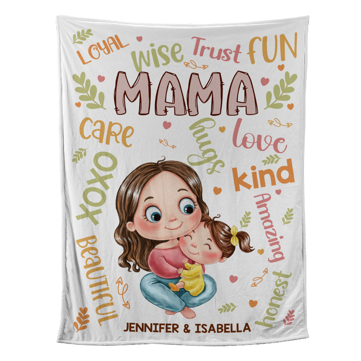 Petthouse | Personalized Mama And Daughter Fleece Blanket, Trust In Mom Throw Blanket, Best Mother's Day Cozy Blanket