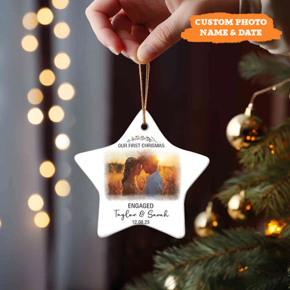 Petthouse | Personalized Engagement Christmas Ornament, Our First Christmas Keepsake, Xmas Ornament