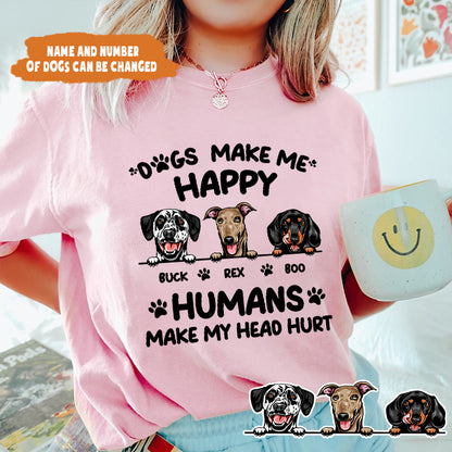 Petthouse | Dogs Dad Make Me Happy Shirt, Gift For Father's Day, Dog Lovers Unisex Cotton Shirt