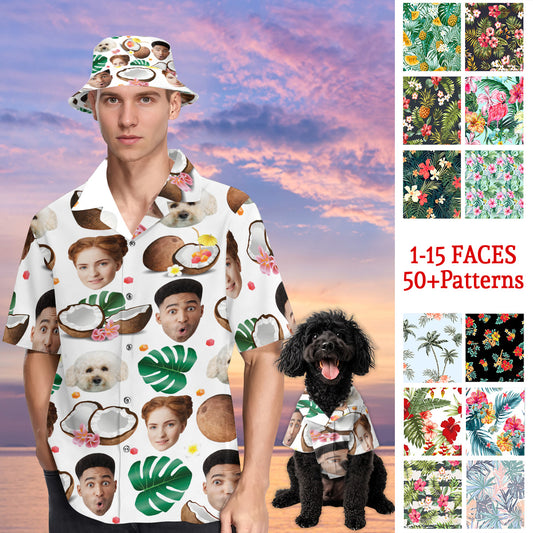 Petthouse | Custom Hawaiian Shirt With Face For Family, Summer Hawaiian Style, Family Travel