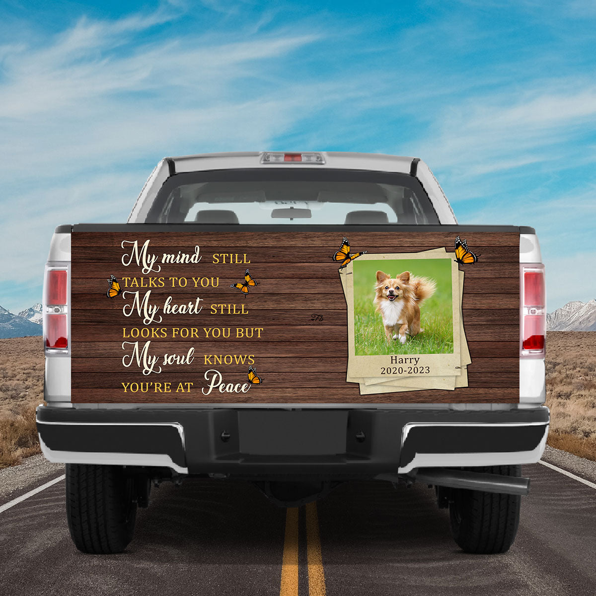 Petthouse | Chihuahua Dog Tailgate Wraps For Trucks Custom Tailgate Mural My Mind Still Talks To You