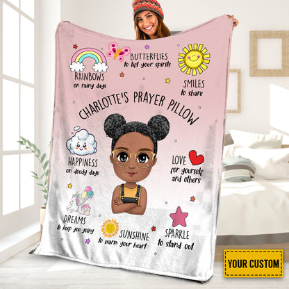 Petthouse | Personalized Prayer For Kid Fleece Blanket, To My Son Throw Blanket, Princess Nursery Travel Blanket