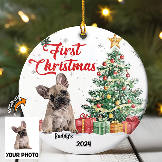 Petthouse | Personalised Dogs First Christmas Ornament, Puppy's 1st Xmas Tree Decoration, Memorial Gift