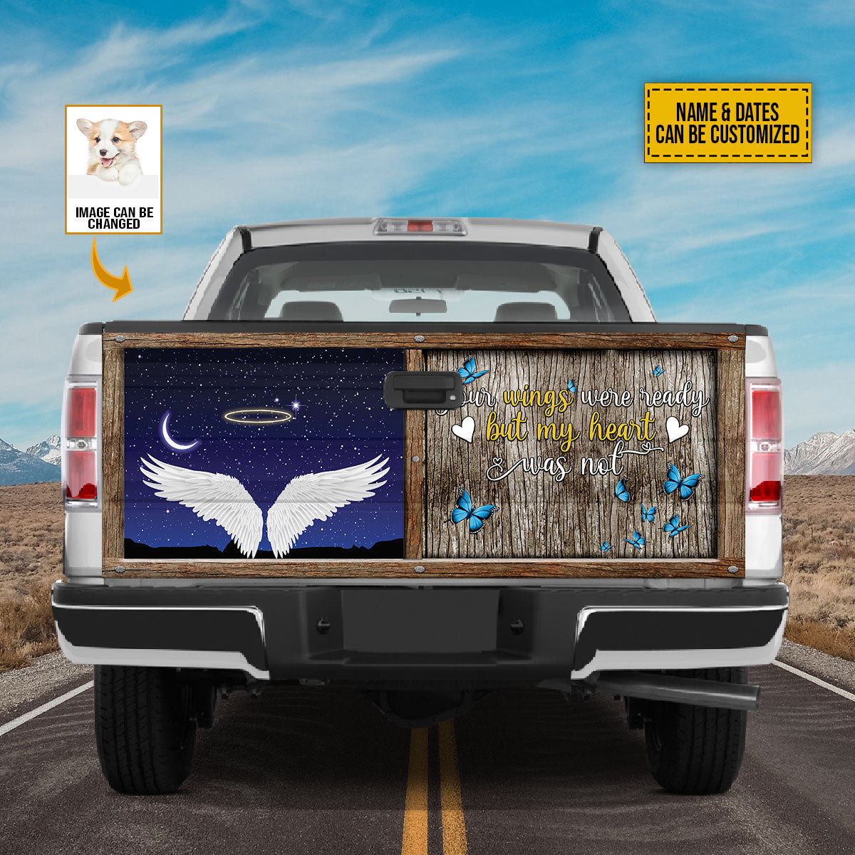 Petthouse | Loss Dog Truck Tailgate Decal Corgi Your Wings Were Ready Memorial Dog Tailgate