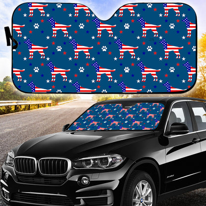 Petthouse | German Shepherd Pattern Windshield Sun Shade American Flag Auto Shade  American Pride