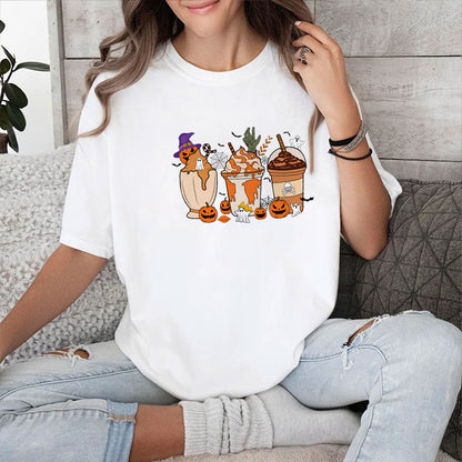 Petthouse | Personalized Dog Fall Vibes Shirt, Dog Fall Pumpkin Spice Latte, Dog Mom Fall Autumn