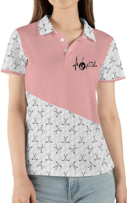 Petthouse | Golf Heartbeat Polo Shirt Golf Is Good Polo Shirt Golf Icon Polo Shirt For Women Golf Girl Gift