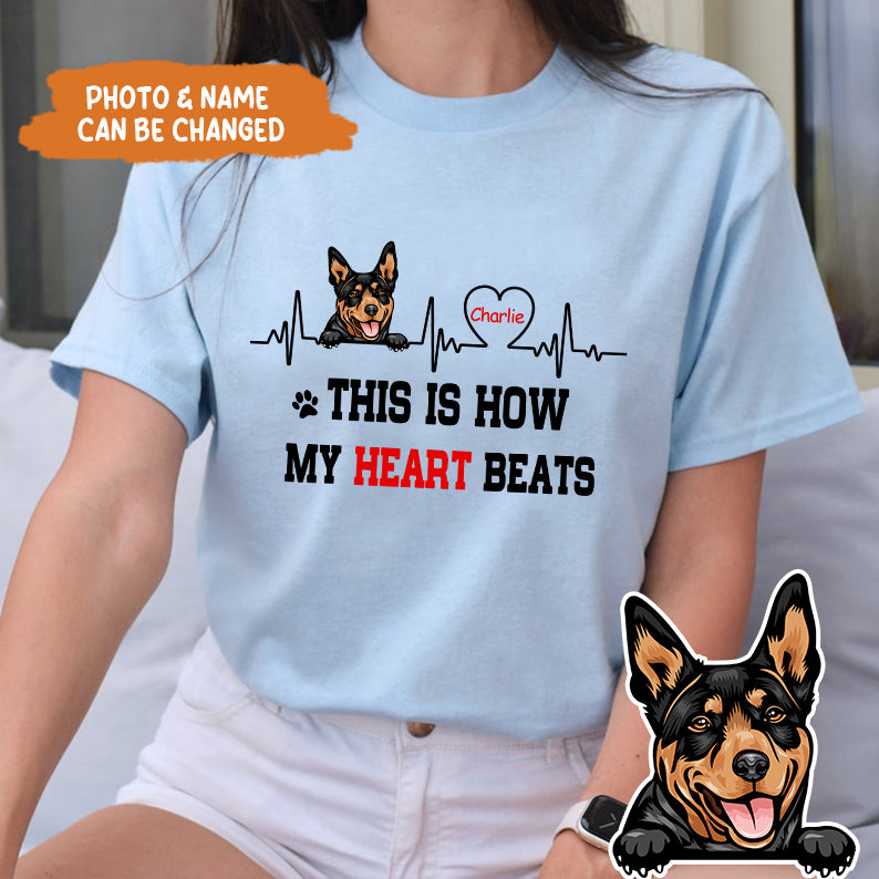 Petthouse | Custom Dog This Is How My Heart Beats Shirt, Fathers Day Shirt, Dog Dad Shirt