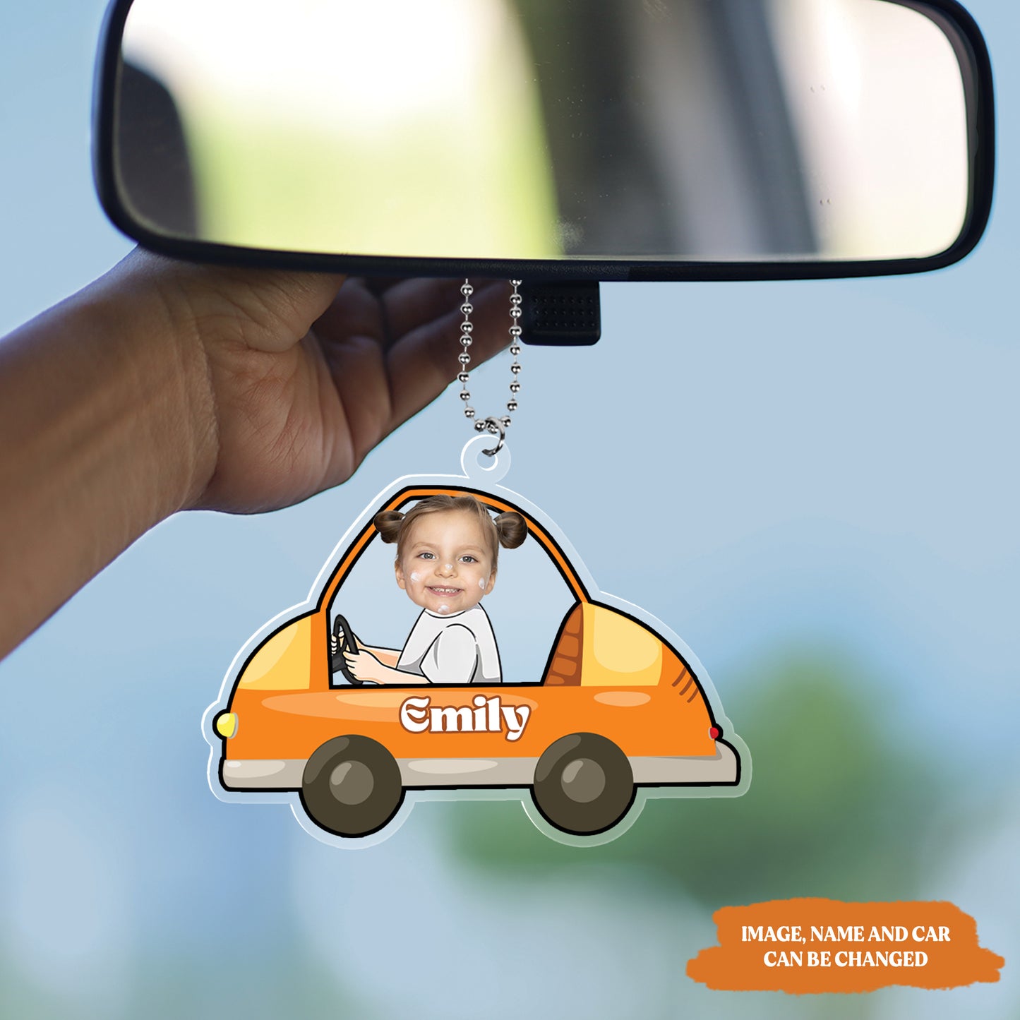 Petthouse | Custom Baby Photo Face Car Ornament, Car Decor, Drive Safe Daddy Gift For Dad, Papa Gifts