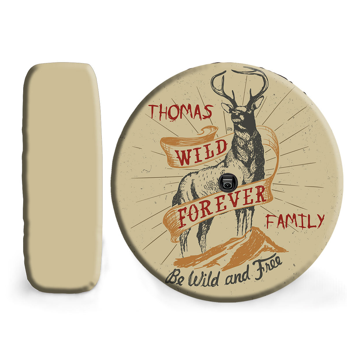 Petthouse | Customized Name Hunting Deer Spare Tire Cover Wild Forever Family Car Accessory Wheel Cover Family Members