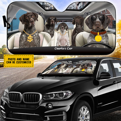 Petthouse | German Shorthaired Pointer Windshield Sun Shade Crazy Rich Dog Car Window Sunshade Gift For Dog