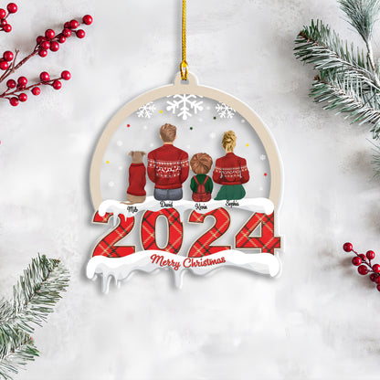 Petthouse | Customized Family With Pet Ornament, Our First Christmas Ornament, 2024 Family Ornament, Family