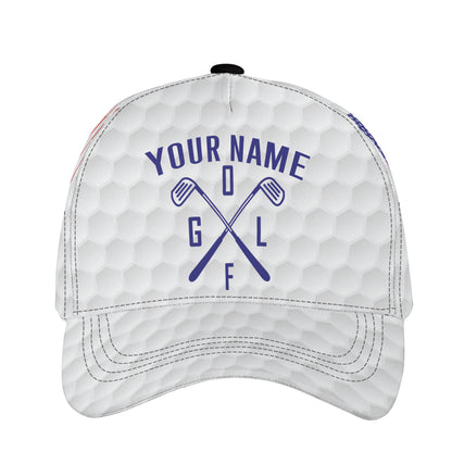 Petthouse | Customized Name Golf Player Baseball Cap Usa Flag America Golfing Sports Gif To Golf Player