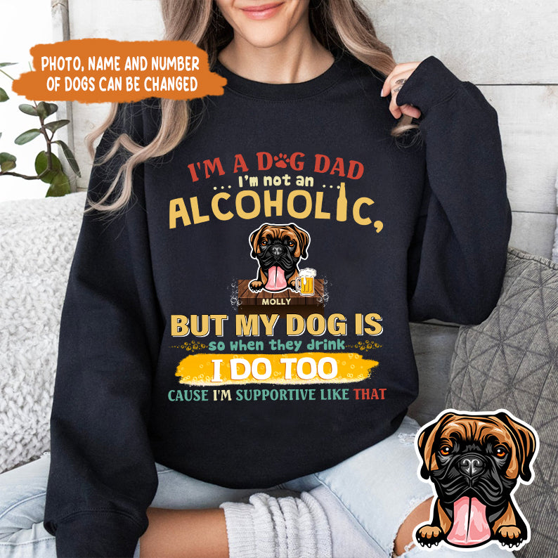 Petthouse | Personalized Funny Dog Dad Beer Shirt, I'm Dog Dad I'm Not Alcoholic Shirt, Father's Day