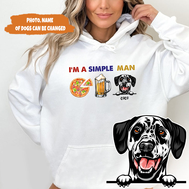 Petthouse | Customized Funny Dog Beer Pizza Shirt, I'm A Simple Man Shirt, Father's Day Gift