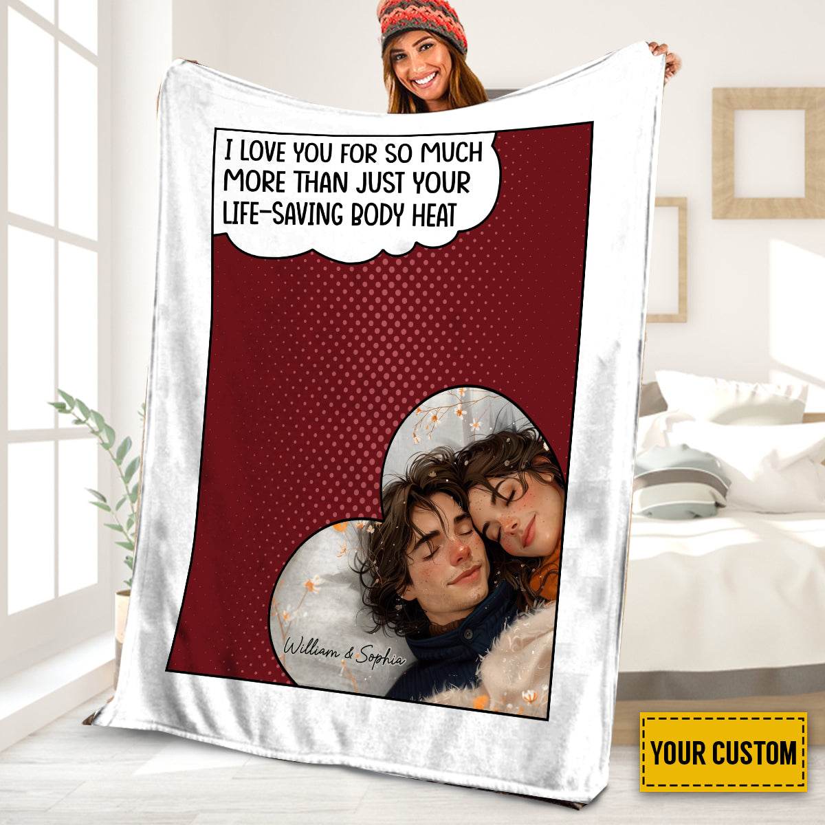 Petthouse | Custom Life Saving Body Heart Fleece Blanket, I Love You For So Much Throw Blanket, Sweet Valentine Day