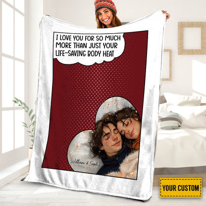 Petthouse | Custom Life Saving Body Heart Fleece Blanket, I Love You For So Much Throw Blanket, Sweet Valentine Day